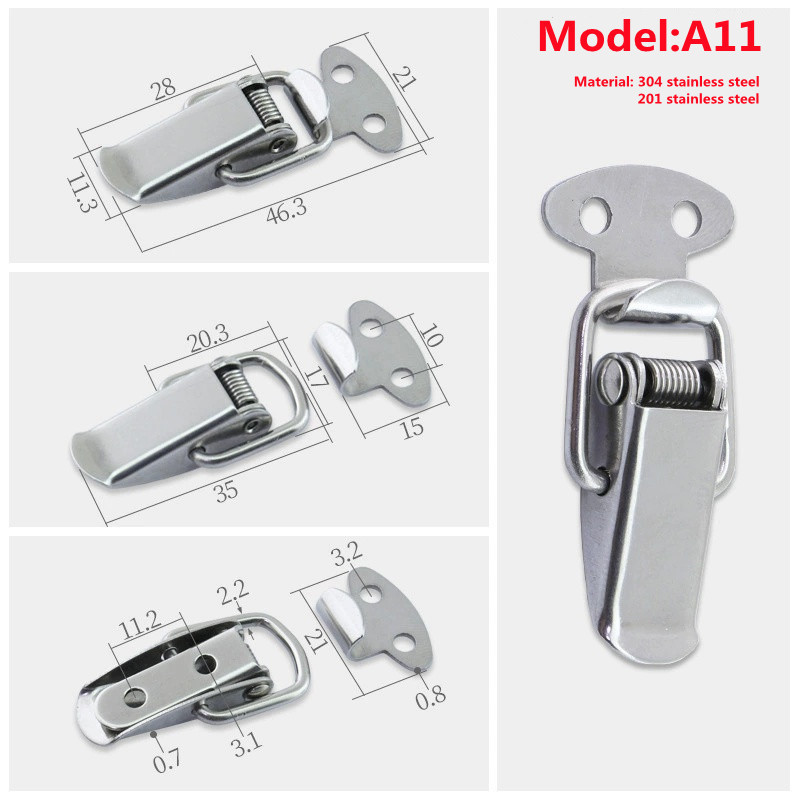 Stainless Steel Spring Loaded Toggle Latch Catch Clamp Clip Toolbox Latch Stainless Steel Hasp Spring Loaded Toggle Latch Clamp