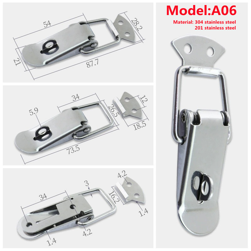 Stainless Steel Spring Loaded Toggle Latch Catch Clamp Clip Toolbox Latch Stainless Steel Hasp Spring Loaded Toggle Latch Clamp