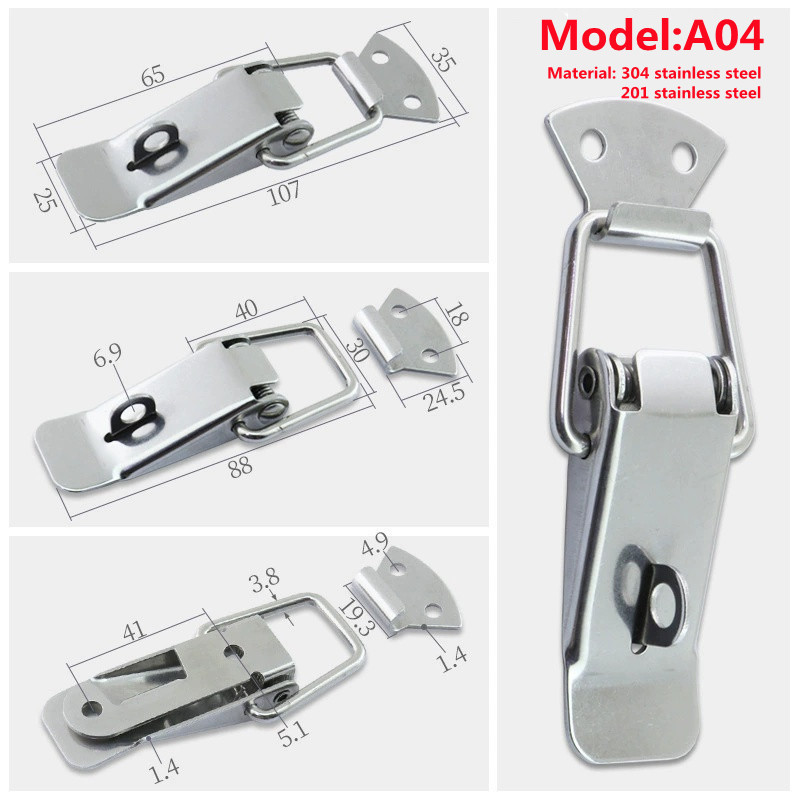 Stainless Steel Spring Loaded Toggle Latch Catch Clamp Clip Toolbox Latch Stainless Steel Hasp Spring Loaded Toggle Latch Clamp