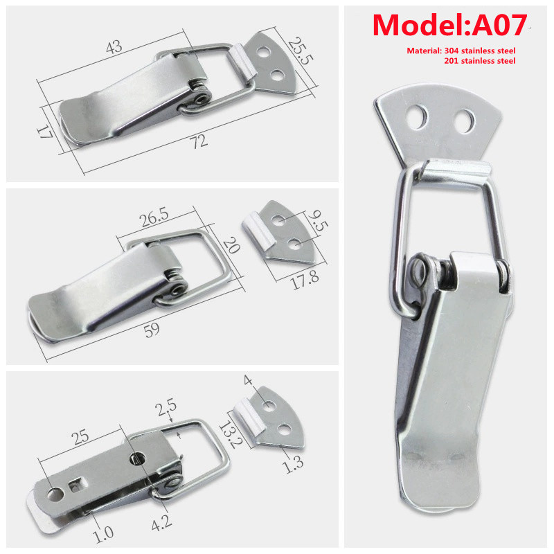 Metal  Latches Flat Hasp  Clasp Flight Case Equipment Box Stainless Steel Toggle Latch