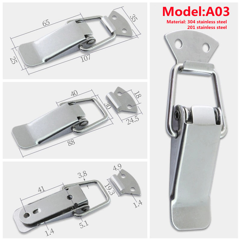 Metal  Latches Flat Hasp  Clasp Flight Case Equipment Box Stainless Steel Toggle Latch