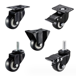 1.5 inch 2 inch 2.5inch Black PVC Castor Small Caster Wheels Swivel 40mm For Furniture