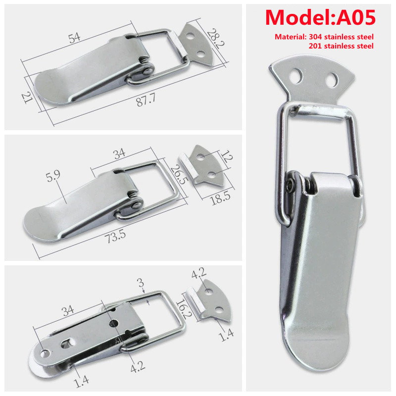 A04 Toggle Latch Latch Catch Clasp Clamp Clip Metal Spring For Case Cabinet Box  Silver Lock