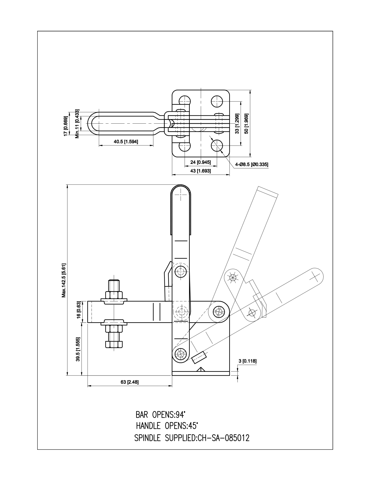 GH-11421 Destaco Kakuta Standard Toggle Clamp Lever Clamps Woodworking