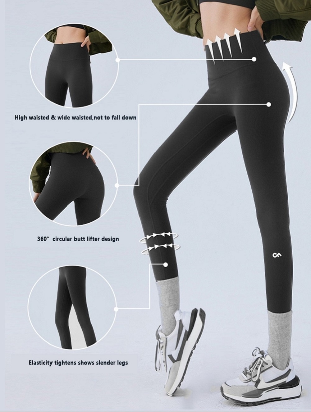 Black high waist women leggings de cintura alta a vita alta de gym pour femmes sport ladies tights leggings for women