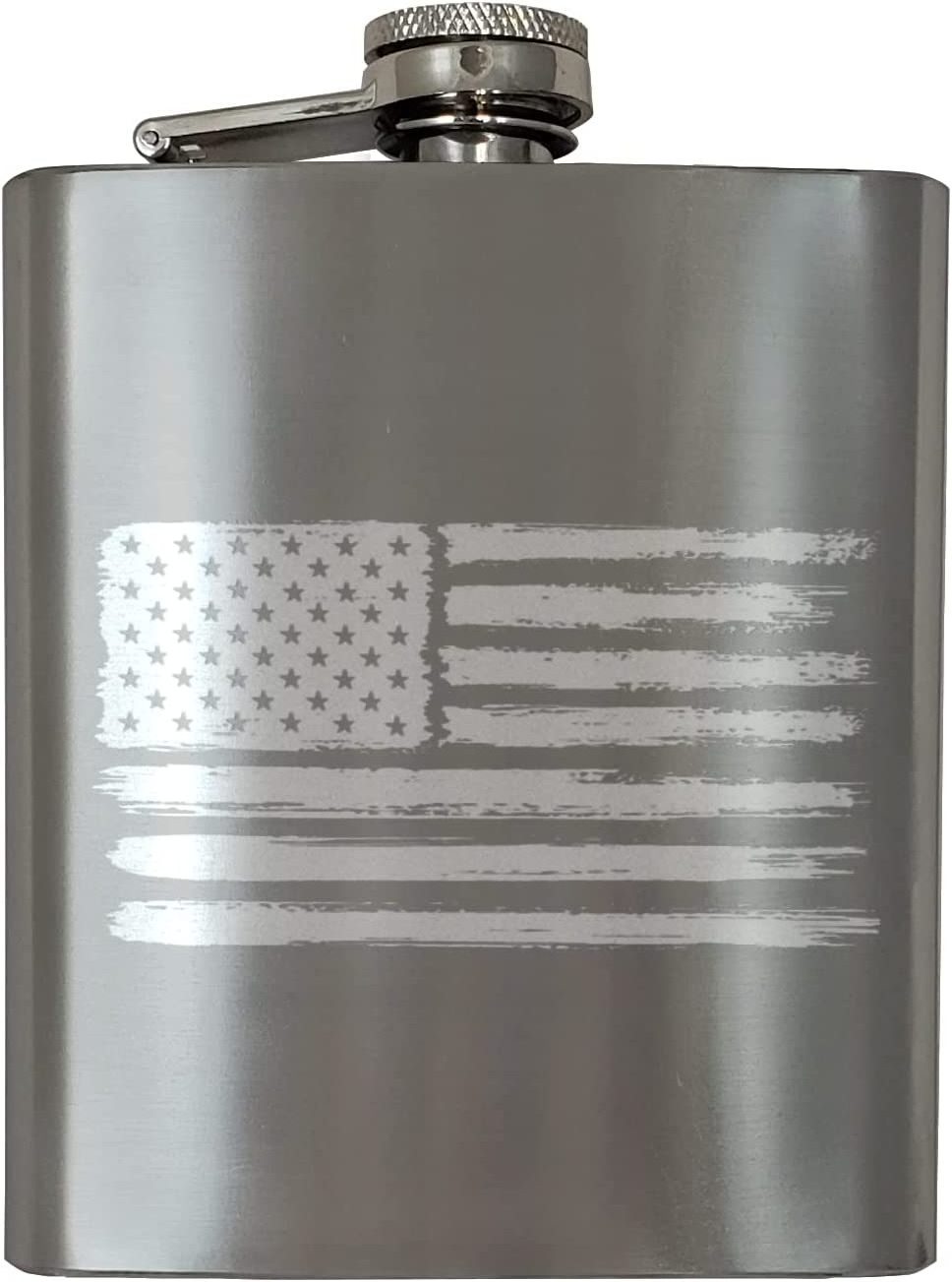 Laser logo US Flag Pattern Stainless Steel 304 Hip Flask Set with 2 shot glass for gift