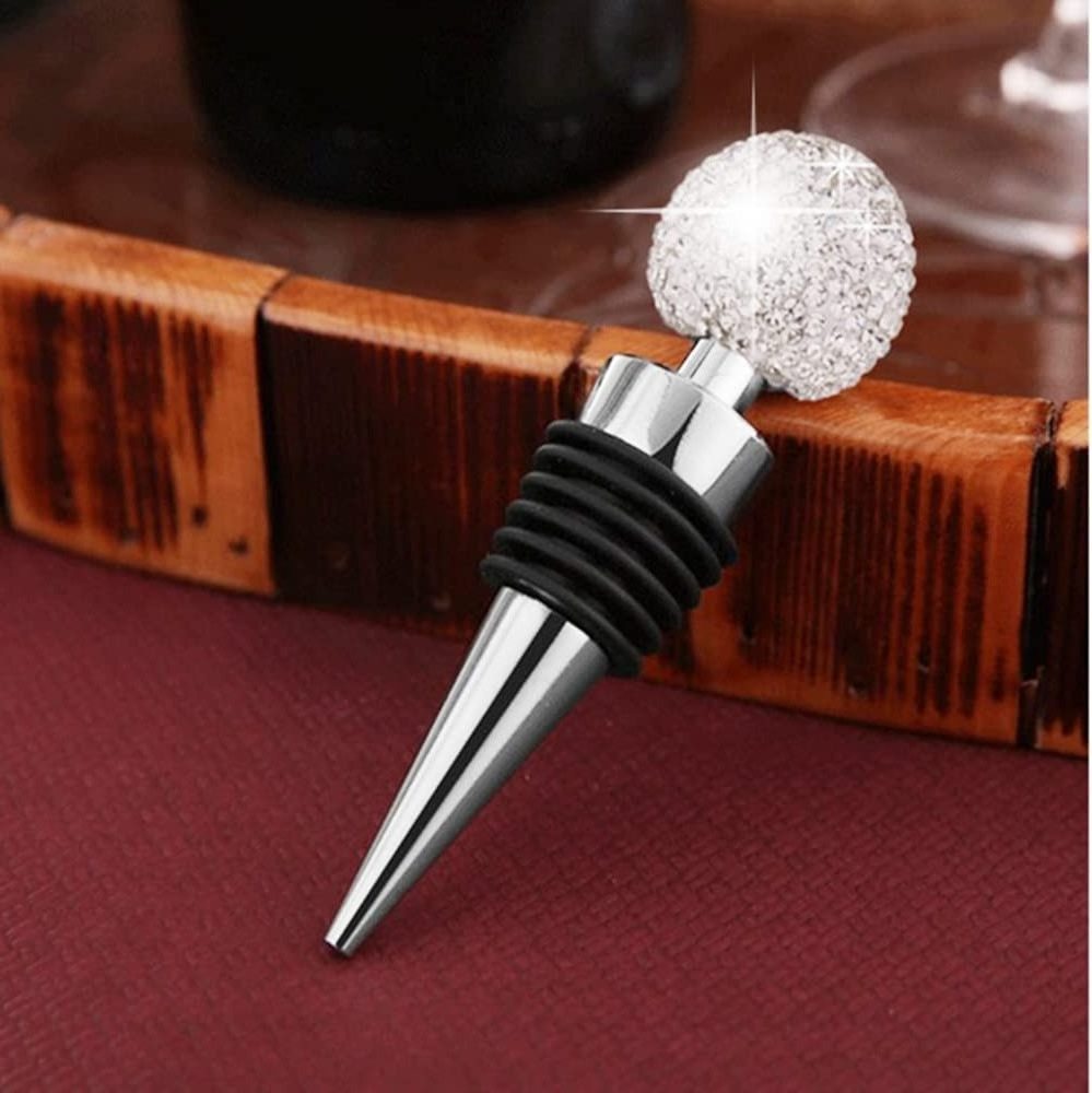 Bling Bling Decorative Crystal Diamond Wine Stopper ,Zinc Alloy Silicone Crystal Wine Toppers Stopper