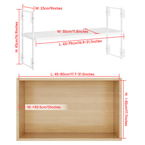 Expandable Closet Shelf Adjustable Height Dividers Wardrobe Organizers Storage Shelves Kitchen Cabinet Shelves