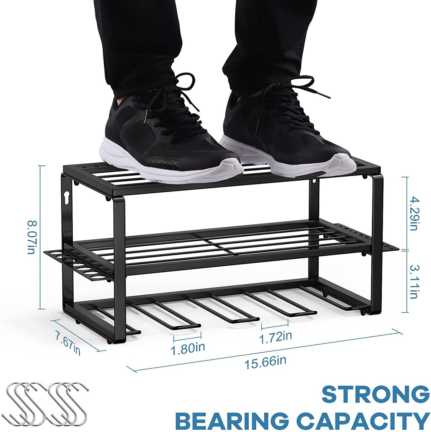 Power Tool Organizer, Garage Tool Organizer and Storage, 3 Tier Heavy Duty Metal Tool Rack for Cordless Drill