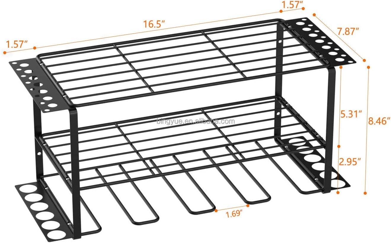 Cordless Drill & Power Tooling Organizer, Garage Tooling Organizer Storage rack, 3 Tier Heavy Duty Metal Tool Rack