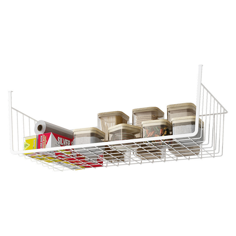 Kitchen supplies shelf hanging basket under the cabinet no punching hook storage shelf dormitory storage shelf