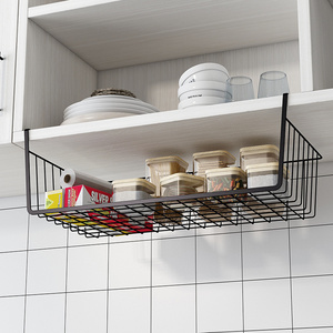 Kitchen supplies shelf hanging basket under the cabinet no punching hook storage shelf dormitory storage shelf