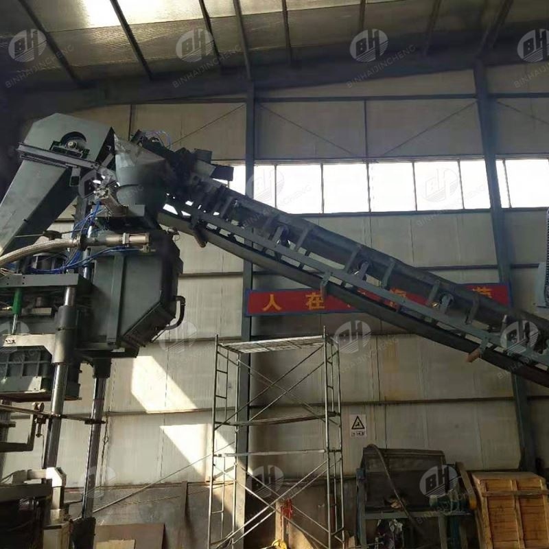 iron casting foundry automatic green sand horizontal flaskless molding machine with mold handling system flask-less  line