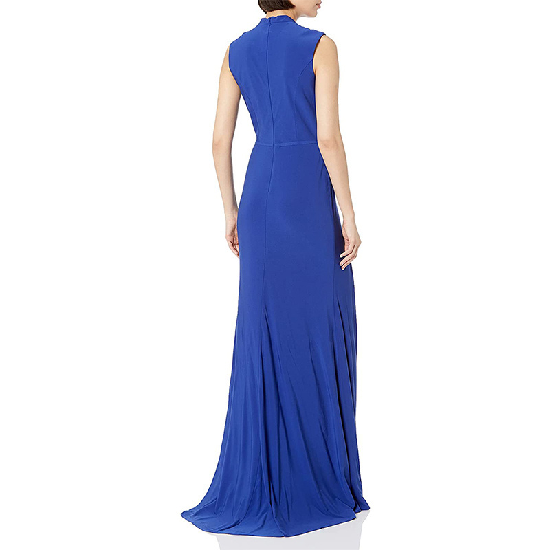 Women's long dresses solid high slit evening dress