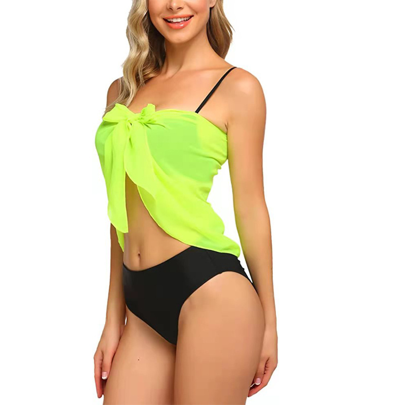 Women Fashion Short Sarongs Beach Wrap Chiffon Cover Ups For Swimwear Swimsuit Cover Up