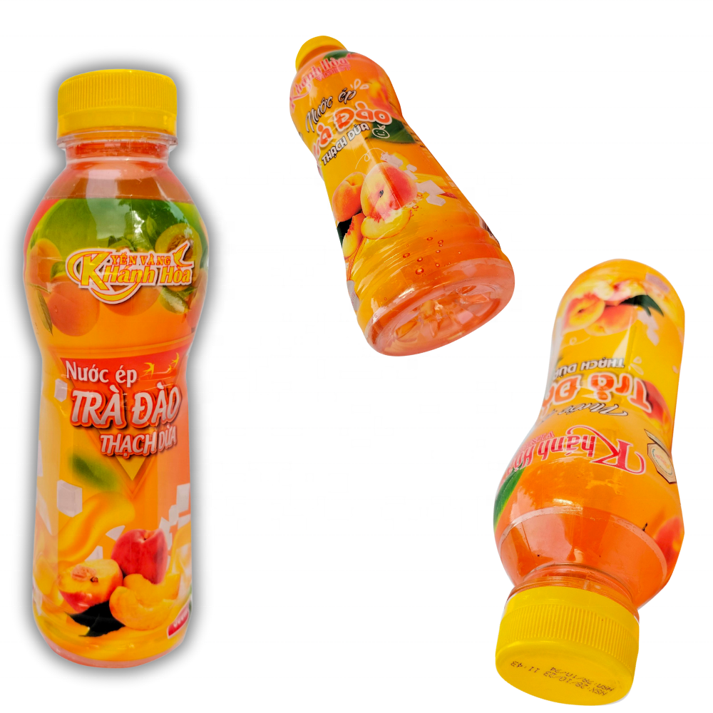 BINH MINH Peach Juice with Nata de coco Vietnamese Beverage Supplier Refreshing Mind Boosting Energy Private Label Accepted