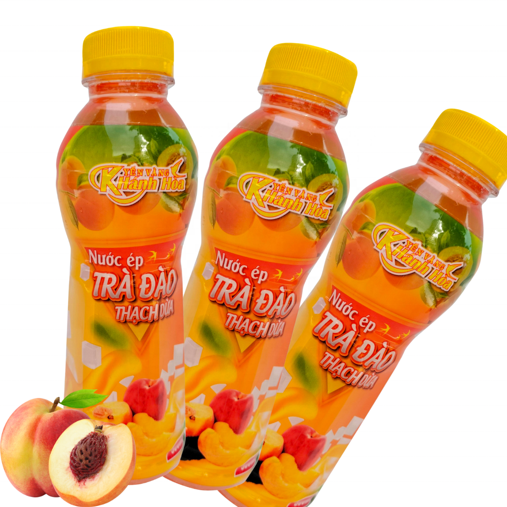 BINH MINH Peach Juice with Nata de coco Vietnamese Beverage Supplier Refreshing Mind Boosting Energy Private Label Accepted