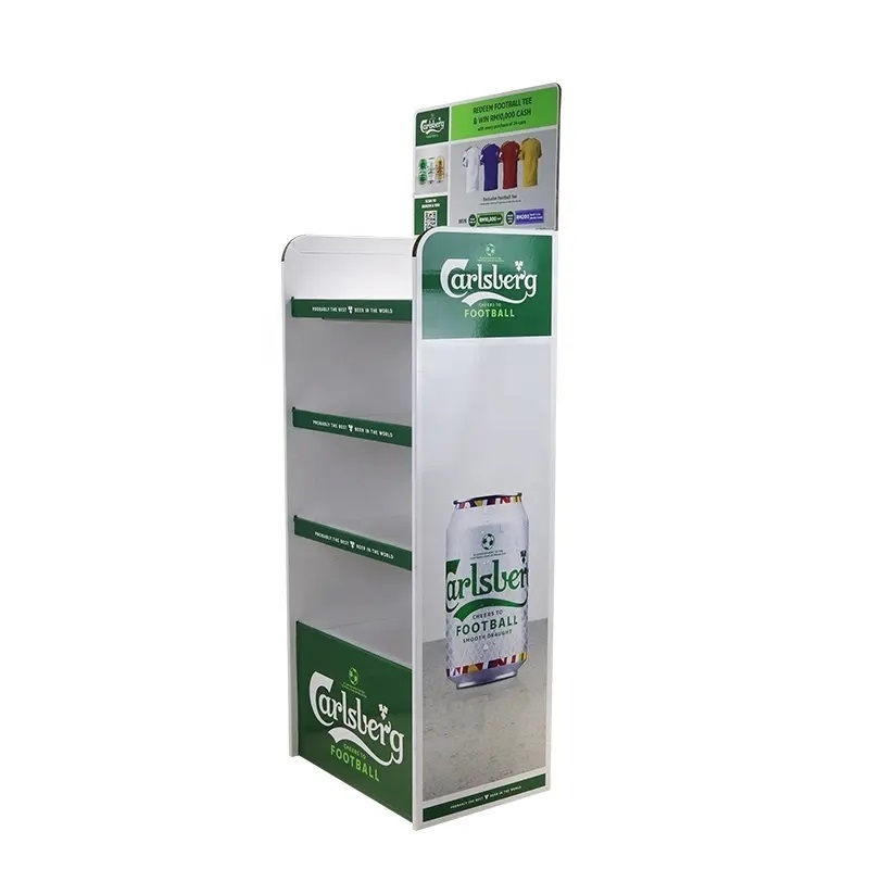 Cardboard Display Stand Retail Promotion Corrugated Floor paper Display stand for Beer and Beverage