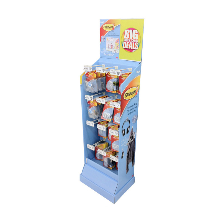 Cardboard Shipper Display with Tray & Hooks for Headphone retail store Cardboard display racks