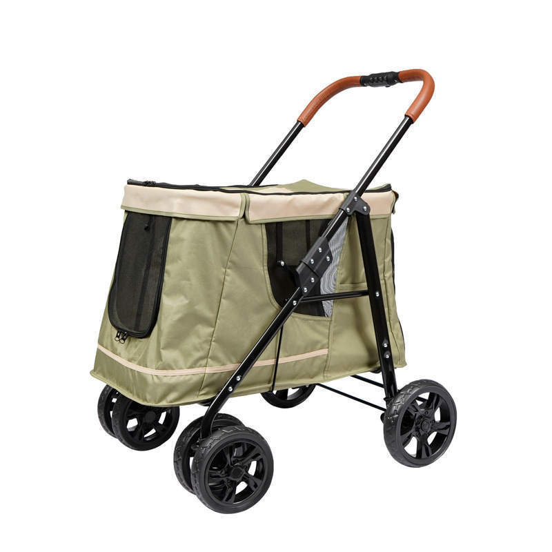 Retailable luxury 4 wheels large pet stroller lightweight collapsible metal pet trolley pet buggy detachable