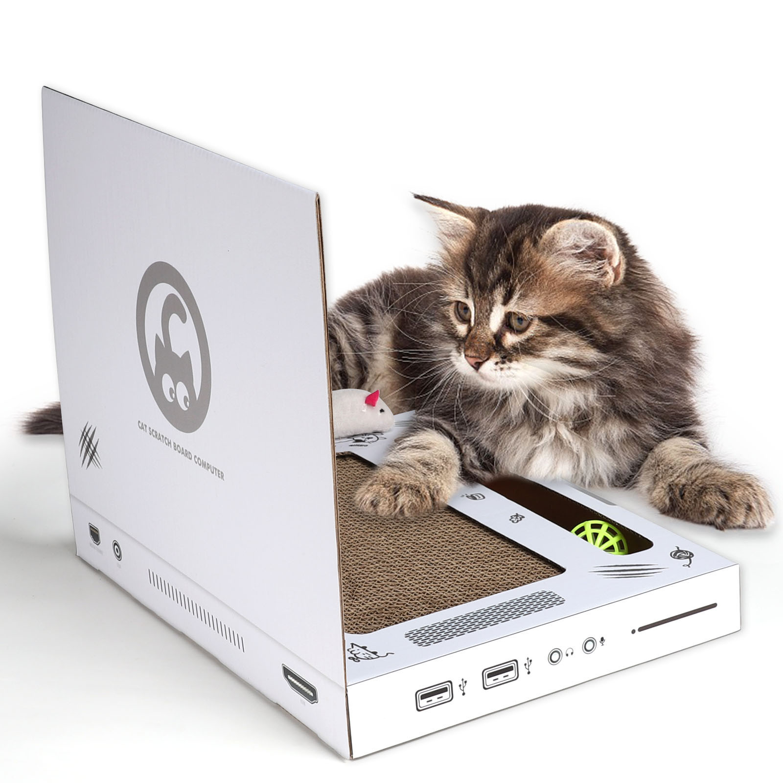 Durable Customize Stickers Cat Sisal Scratching Board Creative Laptop Scratcher Mouse Cat Scratch Board