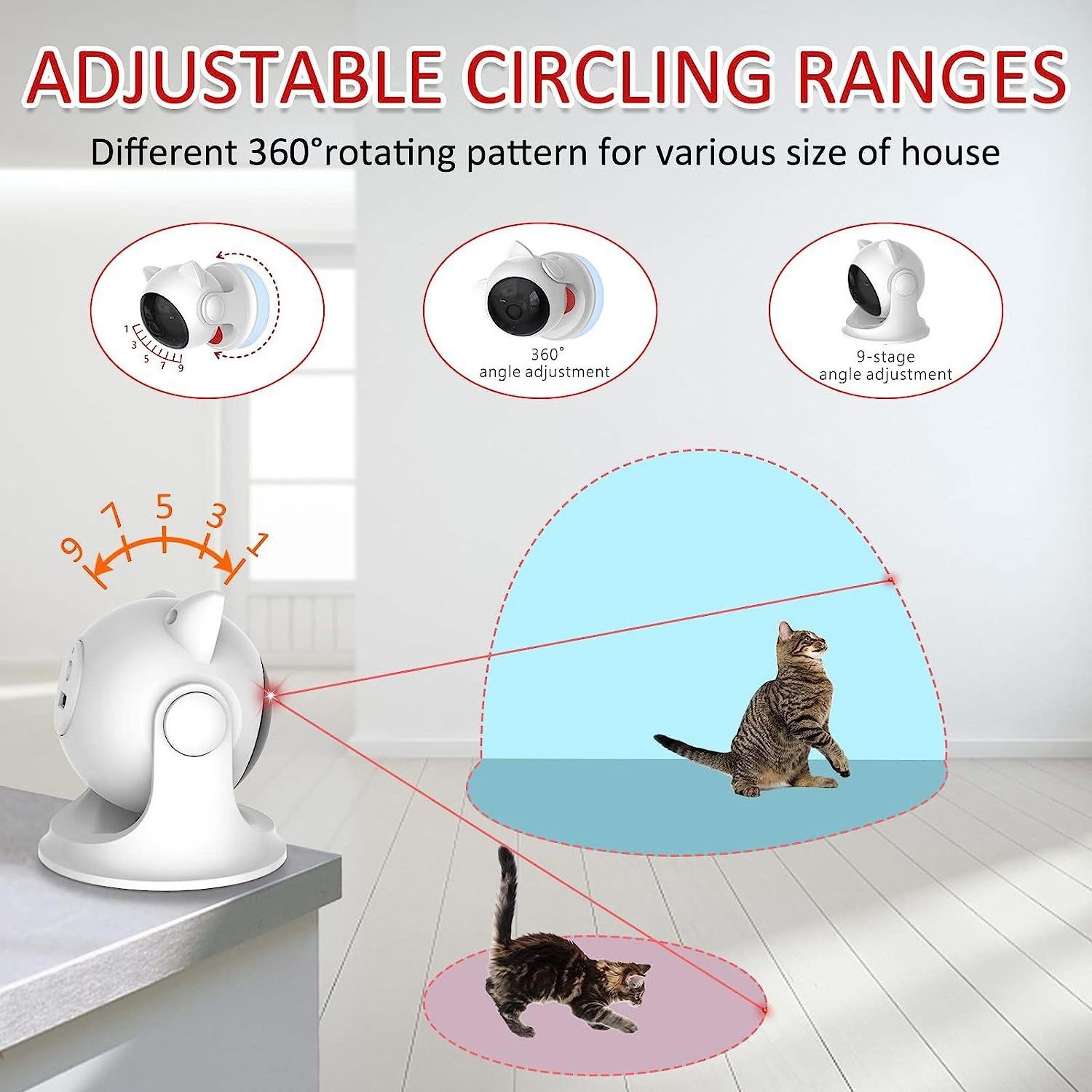 Automatic Rotating Laser Pet Cat Toy Interactive Fun For Cats Exercise Entertainment Training Tool Interactive Cat Toys