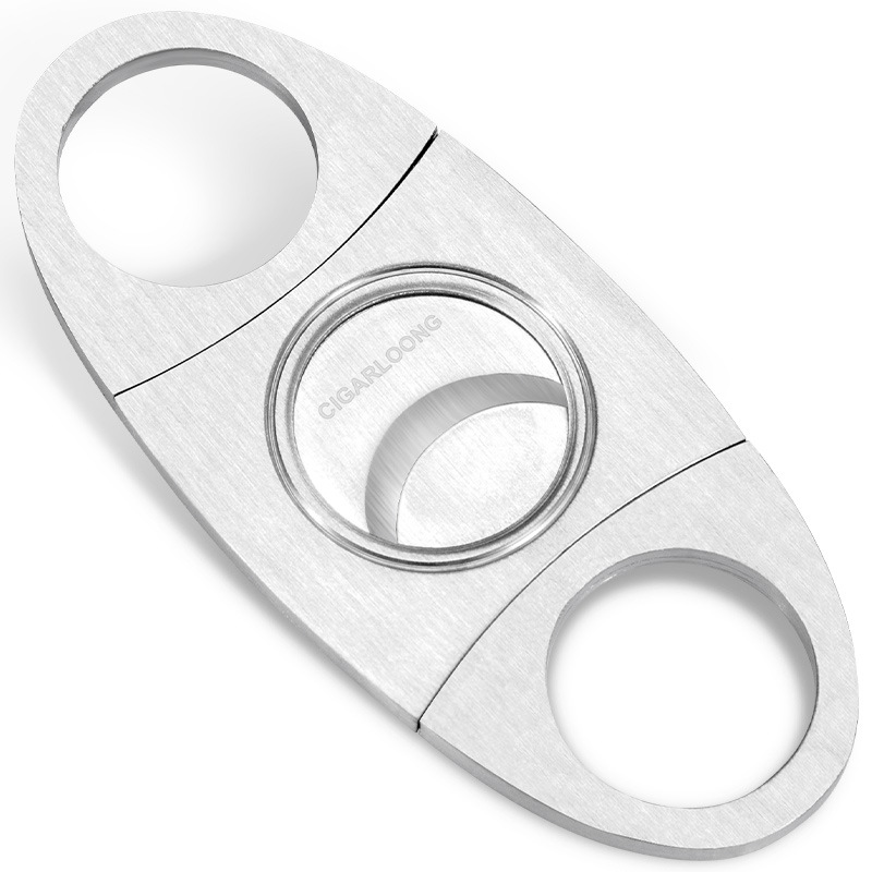 Hot Sale Stainless Steel Double Edge Cigar Cutter Sharp and Smooth Metal Cigar Cutter Cigar Accessories