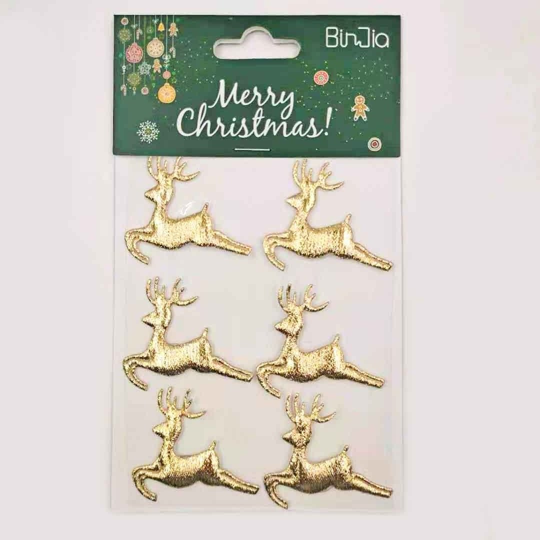 Gold Christmas Snowflake Deer Window Stickers Xmas Tree Glass Wall Stickers Christmas Decorations for Home New Year Supply