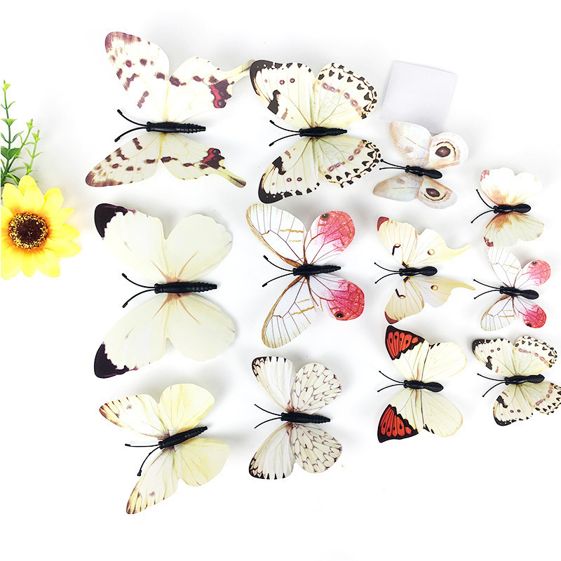 Butterflies Wall Mirrors Home Decor Decal Black Flowers Girl Removable Wall Art Home Decor Sticker