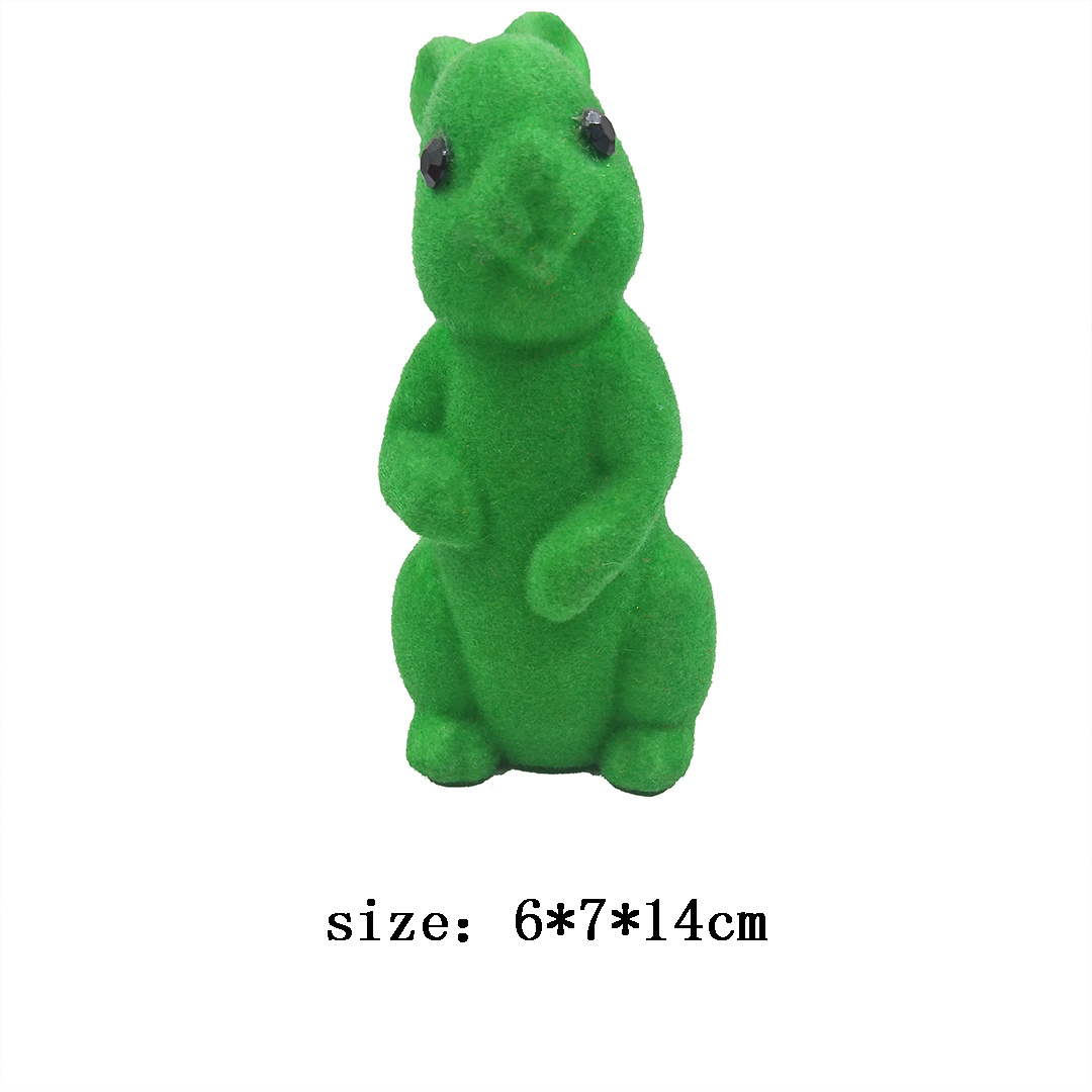 2021 Spring Easter decor Party gifts Handmade craft decoration Flocking green stand rabbit Easter cute furry bunny