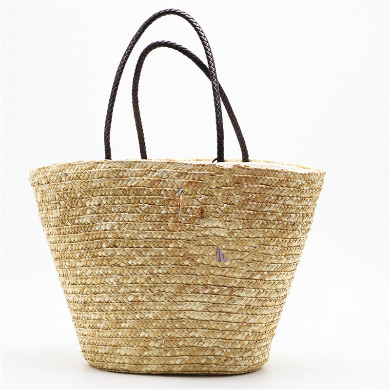 Wholesale Summer eco friendly handwoven straw handbag beach bag for lady