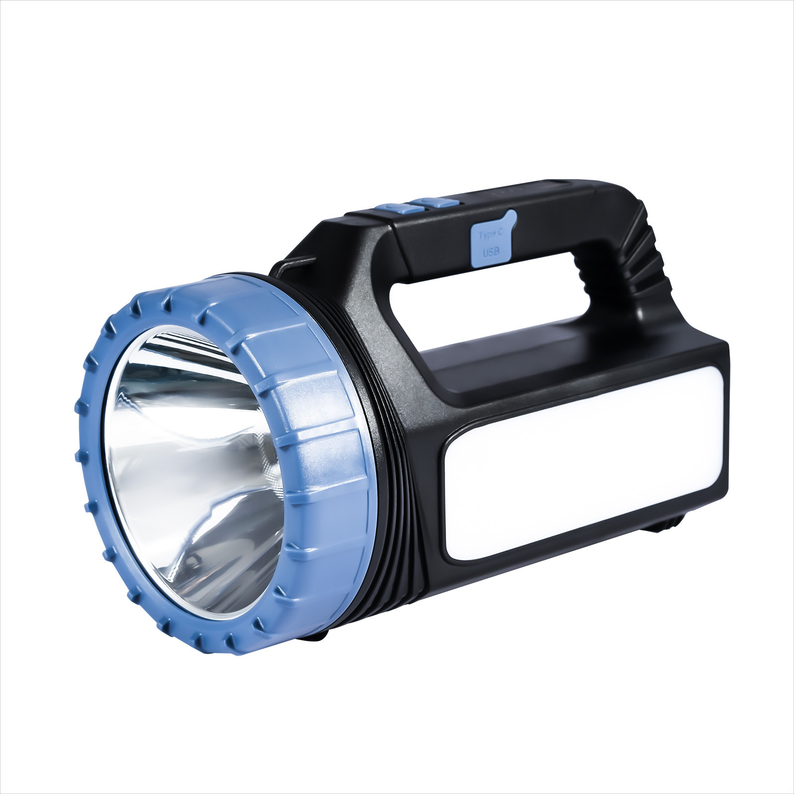 LED Portable Light USB Handheld Spotlight Solar Light Flashlight Searchlight Outdoor Lighting