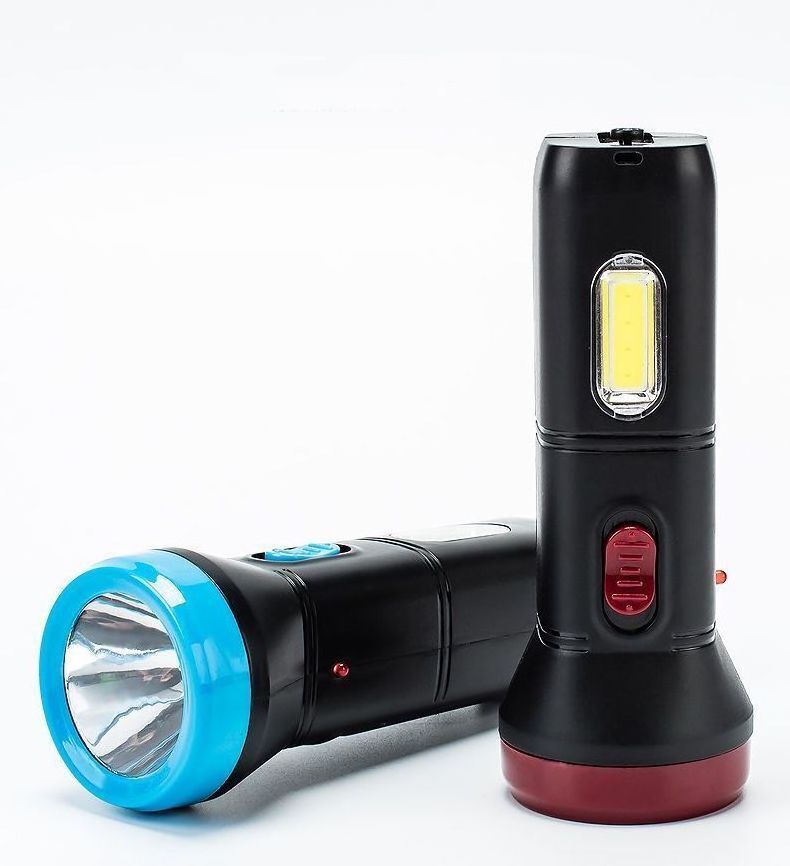 Silver LED rechargeable multifunctional flashlight yanchao plastic led torch Energy saving LED flashlight