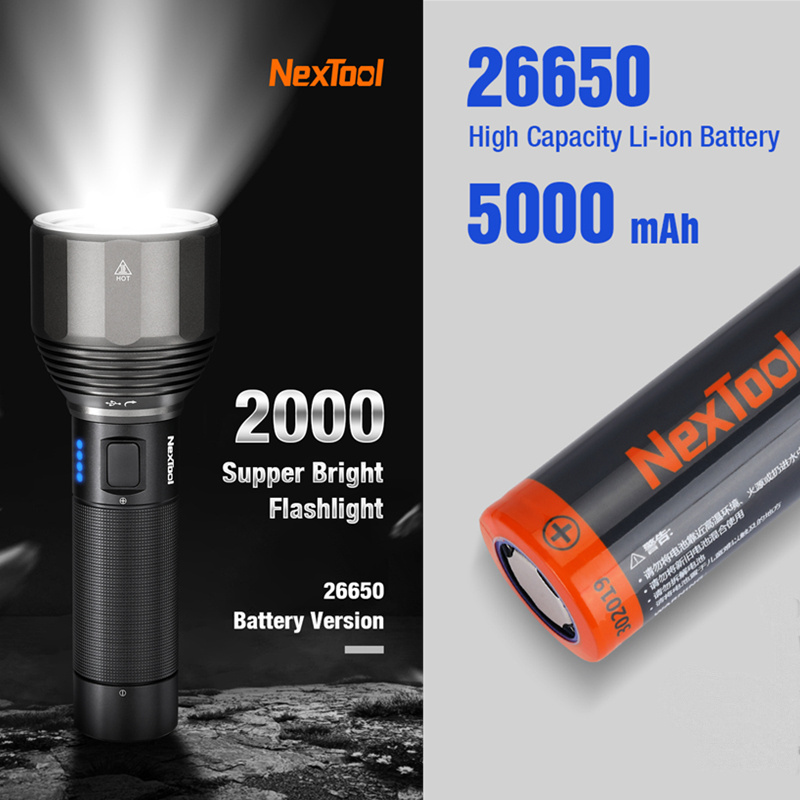 NexTool 2000lm High Lumen Output USB Rechargeable flashlight Waterproof LED Flashlights