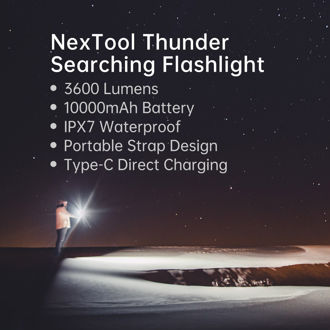 Nextool NE20168 3800LM 18650 Rechargeable Emergency Quick strobe light self-defense Flashlight