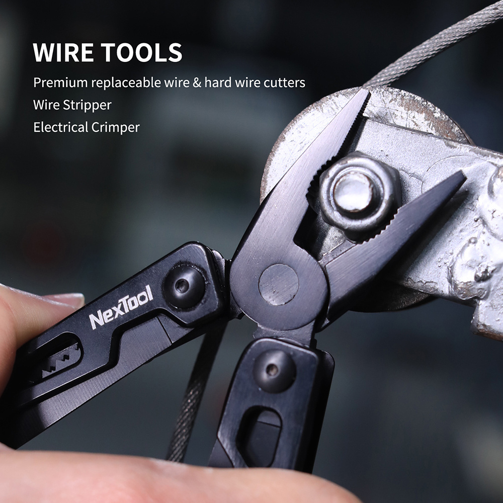 NexTool 2022 New Product Black Coating Multi Functions Wrench Spanner with Screw driver bits and pliers