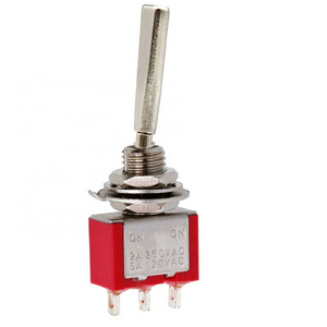 MTS-102 Red Mini Long Flat Handle ON ON toggle switch