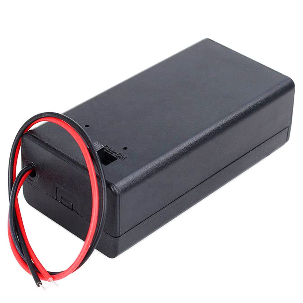 Plastic Safety 9V Battery Holder Storage Case w ON/OFF Switch