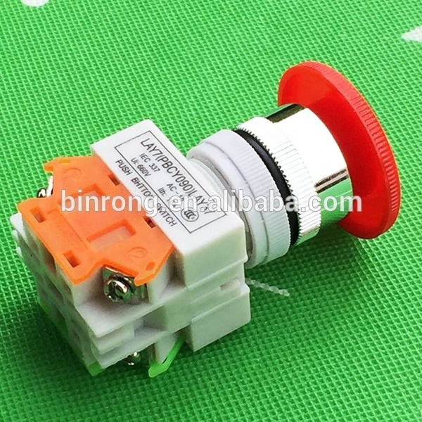 Y090 Red Mushroom Self-Locking Emergency Stop Push Button Pushbutton Switch