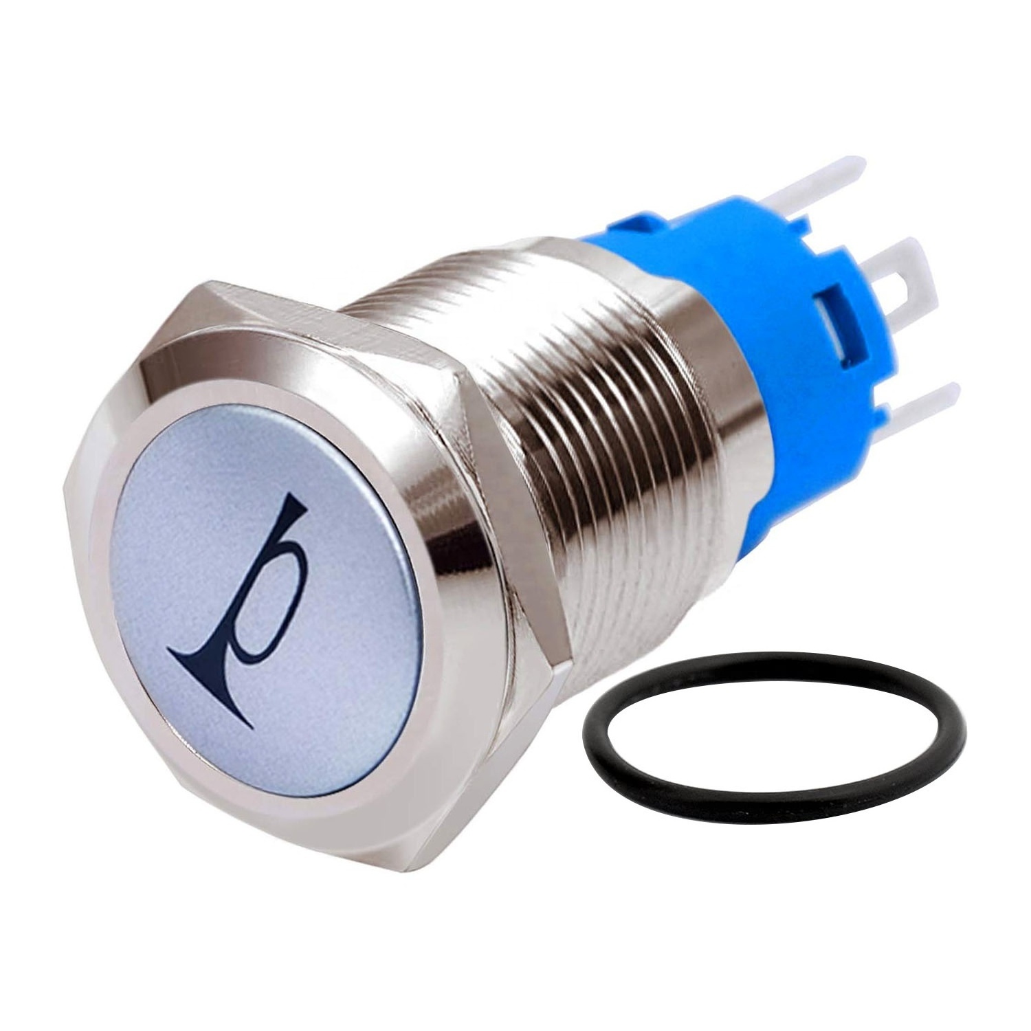 19mm 12V Car Auto LED Light Momentary Speaker Horn Push Button Switch w wire Socket