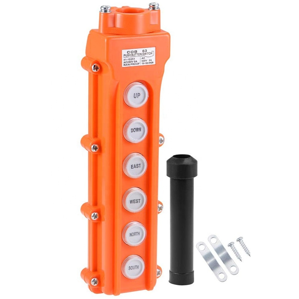 COB63 6way Hoist Crane Pendant Control Station Push Button Switch