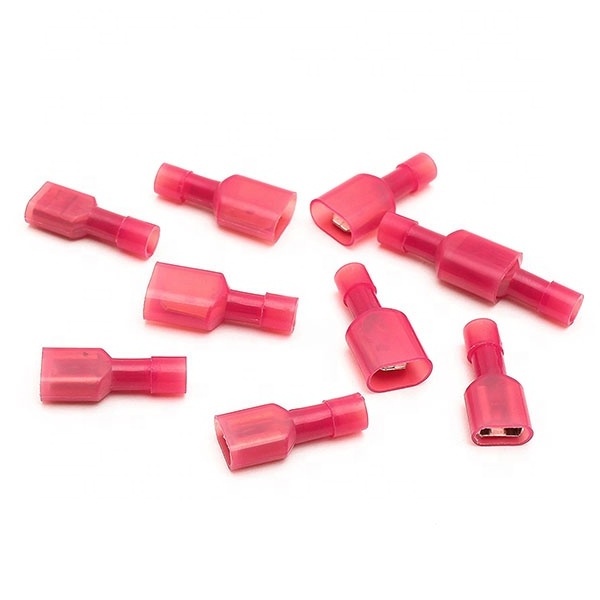 0.8x6.35mm Red Insulated Male Female Spade Terminal Electrical Crimp Wire Connector