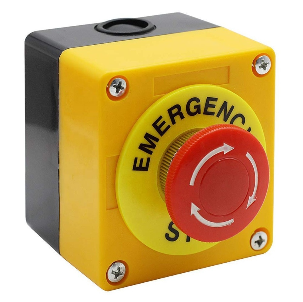 Red Sign Emergency Stop Push Button Switch