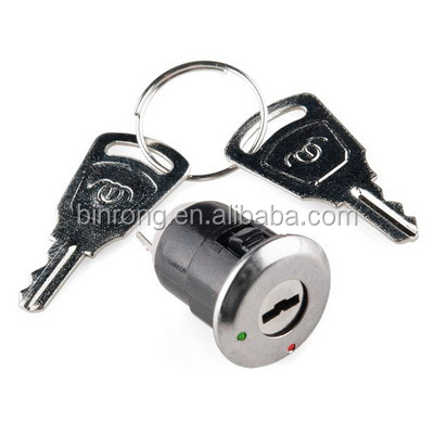 KS-02 Plastic 12mm On Off 2 Terminals Keyswitch Keylock Switch w Keys