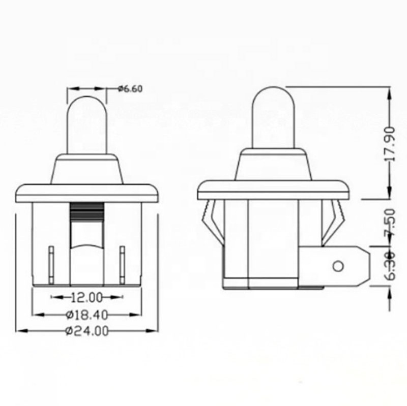 Refrigerator push door light switch