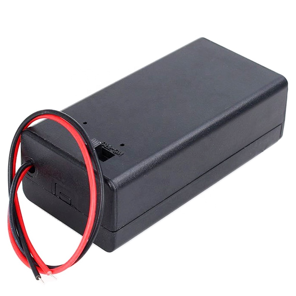 Plastic Safety 9V Battery Holder Storage Case w ON/OFF Switch