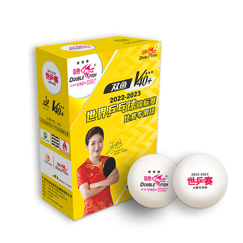 Table tennis ball Seamed 3 star DOUBLE FISH ITTF Approved ABS White V40+ WTT SLAM Official Ping Pong Ball