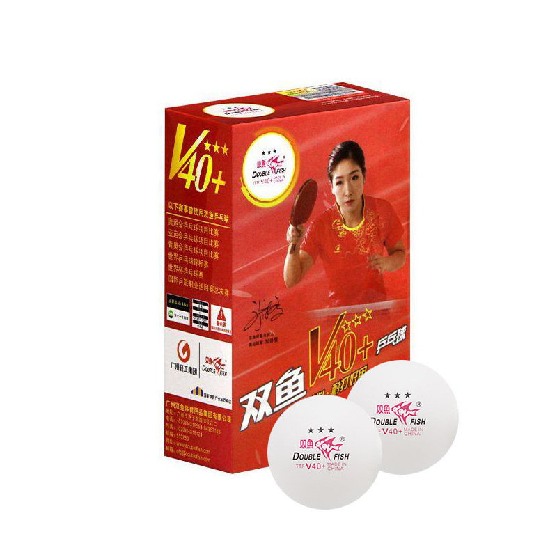 Table tennis ball Seamed 3 star DOUBLE FISH ITTF Approved ABS White V40+ WTT SLAM Official Ping Pong Ball