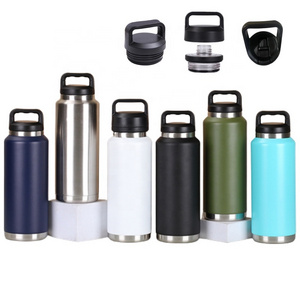 Custom Logo 36oz Double Wall Stainless Steel Thermos Water Bottle Vacuum Flasks Thermoses Thermal Bottle With Chug lid