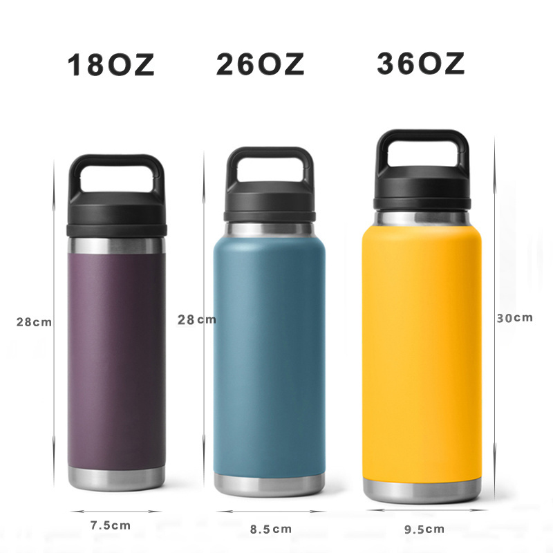 Custom Logo 36oz Double Wall Stainless Steel Thermos Water Bottle Vacuum Flasks Thermoses Thermal Bottle With Chug lid